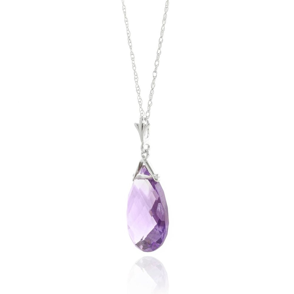 14K. SOLID GOLD NECKLACE AMETHYST (Pendant only) - Picture 2 of 9